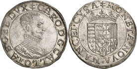 Lorraine (duché de), Charles III (1545-1608). Teston ND (1574-1580), Nancy.
NGC MS 64 (5782534-027).
Av. (Croix de Lorraine) CARO D G CAL LOTA B GEL...