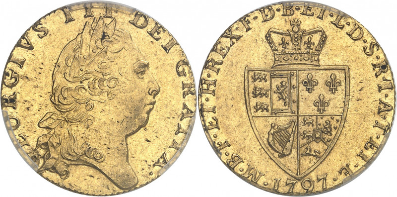 Georges III (1760-1820). Guinée 1797, Londres.
PCGS MS62 (41821022).
Av. GEORG...