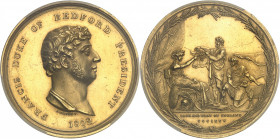 Georges III (1760-1820). Médaille d’Or, Royal Bath and West of England Society 1802, Londres.
PCGS SP62 (41820821).
Av. FRANCIS DUKE OF BEDFORD PRES...