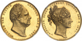 Guillaume IV (1830-1837). Médaille d’Or, couronnement de Guillaume IV et d’Adélaïde 1831, Londres.
NGC PF 61 CAMEO (4476345-001).
Av. WILLIAM THE FO...