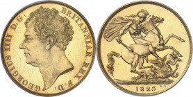 Guillaume IV (1830-1837). 2 livres (2 pounds) 1823, Londres.
PCGS MS62 (37101427).
Av. GULIELMUS IIII D: G: BRITANNIAR: REX F: D:. Buste à gauche, s...