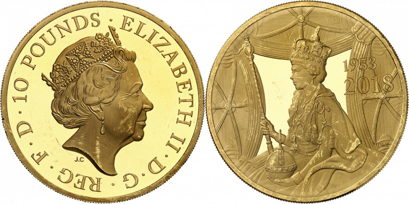 Élisabeth II (depuis 1952). 10 livres Trial of the Pyx, 65e anniversaire du cour...