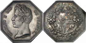 Charles X (1824-1830). Jeton de la Banque de la Guadeloupe par Barre 1826 (après 1880), Paris.
PCGS MS63 (42254631).
Av. CHARLES X ROI DE FRANCE. Tê...