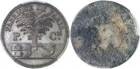 Charles X (1824-1830). Épreuve uniface de jeton de jeux pour le Cercle du Commerce, par Piollet et Compagnie ND (1827 ?), Pointe-à-Pitre ?
PCGS SP63 ...