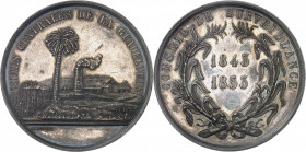 Second Empire / Napoléon III (1852-1870). Jeton du Conseil de surveillance des Usines centrales de la Guadeloupe 1843-1853 (1860-1879), Paris.
PCGS M...
