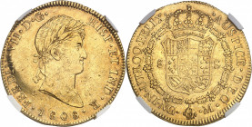Ferdinand VII (1808-1817). 8 escudos 1808/1 M, NG, Guatemala.
NGC AU 55 (4427746-001).
Av. FERDIN. VII. D. G. HISP. ET. IND. R. Buste lauré à droite...