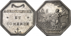 Louis XVI (1774-1792). Jeton de la Compagnie de la Guyan[n]e Française, agriculture et com[m]erce ND (1774-1793), Paris.
PCGS XF45 (42254722).
Av. A...