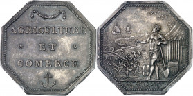 Louis XVI (1774-1792). Jeton de la Compagnie de la Guyan[n]e Française, agriculture et com[m]erce ND (après 1880), Paris.
PCGS MS63 (42254725).
Av. ...