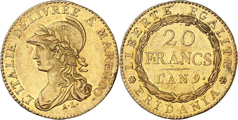 Gaule subalpine (1800-1802). 20 francs Marengo An 9, Turin.
NGC AU 58 (5782534-...