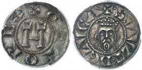 Lucques, au nom d’Otton IV (1209-1315). Denier au Volto Santo (Saint Voult) ND (1250-1257), Lucques.
PCGS AU58 (42483659).
Av. + OTTO REX (E carrée)...
