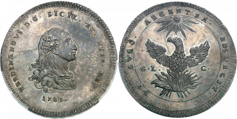 Naples et Sicile, Ferdinand IV (1759-1816). 30 tari 1785 GLC, Palerme.
PCGS Gen...