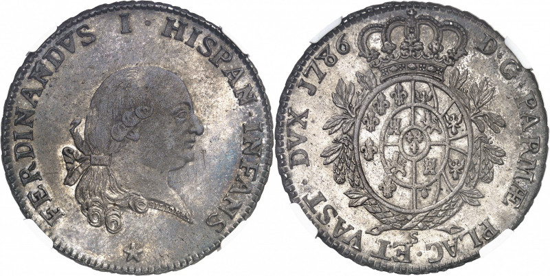 Parme, Ferdinand de Bourbon (1765-1802). Ducaton 1786, Parme.
NGC AU 55 (586657...