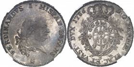 Parme, Ferdinand de Bourbon (1765-1802). Ducaton 1786, Parme.
NGC AU 55 (5866579-001).
Av. FERDINANDVS I. HISPAN. INFANS. Buste à droite, signature ...