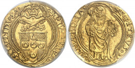 Vatican, Pie II (1458-1464). Ducat ND (1458-1464), Rome.
PCGS MS65 (42111028).
Av. + PIVS° PAPA° °SECVNDVS (différent). Écu aux armes du souverain p...