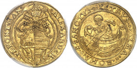 Vatican, Alexandre VI (1492-1503). Doppio fiorino (double florin) ND (1492-1503), Rome.
PCGS MS64 (42446612).
Av. ALEXANDER° - °VI° PONT° MAX°. Dans...