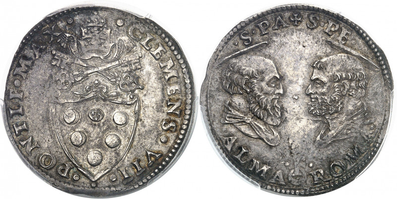 Vatican, Clément VII (1523-1534). Doppio giulio ND (1527), Rome.
PCGS MS62 (421...