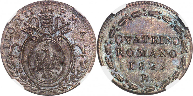 Vatican, Léon XII (1823-1829). Quattrino 1825 - An II, Rome.
NGC MS 63 BN (3930...