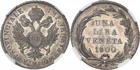 Lombardie-Vénétie, François II d’Habsbourg-Lorraine (1798-1805). 1 lire vénitienne 1800, Venise.
NGC SP 63 (5883931-003).
Av. IMP. VENETA MONETA PRO...