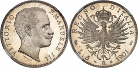Victor-Emmanuel III (1900-1946). 5 lire aspect Flan bruni (PROOFLIKE) 1901, R, Rome.
NGC MS 64 PL (3936384-003).
Av. VITTORIO EMANUELE III. Tête nue...