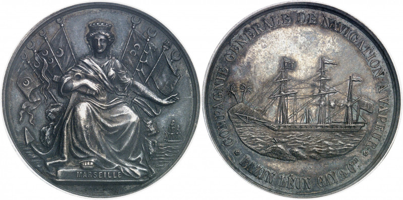 Second Empire / Napoléon III (1852-1870). Jeton de la Compagnie générale de navi...