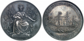 Second Empire / Napoléon III (1852-1870). Jeton de la Compagnie générale de navigation à vapeur Bazin, Léon Gay et Compagnie par Aumoitte ND (1854), P...