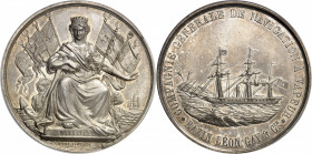 Second Empire / Napoléon III (1852-1870). Jeton de la Compagnie générale de navigation à vapeur Bazin, Léon Gay et Compagnie par Aumoitte 1854, Paris ...