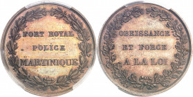 Directoire (1795-1799). Jeton de la police de Fort Royal ND (1794-1807 ?), Paris.
PCGS MS64 (42254730).
Av. FORT ROYAL POLICE MARTINIQUE dans une co...