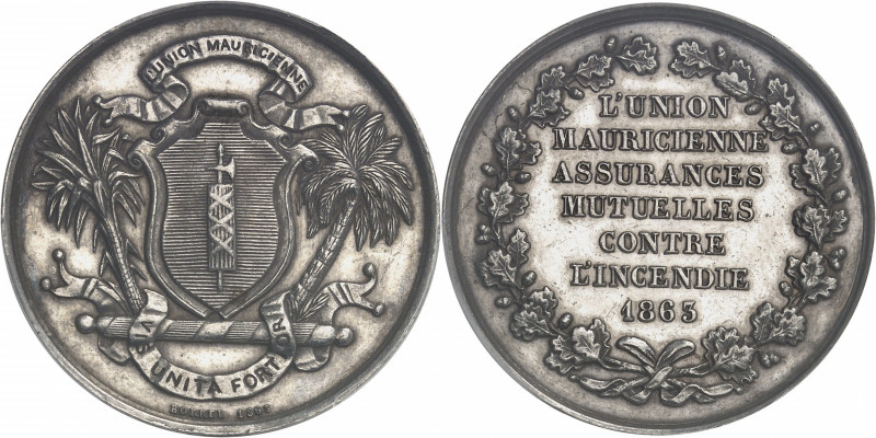 Second Empire / Napoléon III (1852-1870). Jeton de l’Union Mauricienne, assuranc...