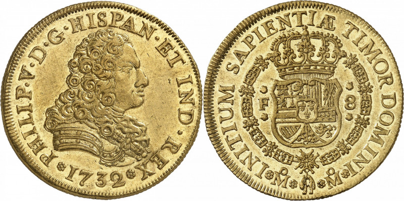 Philippe V (1700-1746). 8 escudos 1732 F, M°, Mexico.
NGC MS 60 (5782532-004)....