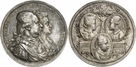Guillaume V, stathouder général des Provinces-Unies (1751-1795). Médaille, Guillaume V et sa famille par J. H. Schepp 1787, Francfort-sur-le-Main.

...
