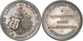 Guillaume II (1840-1849). Médaille, 25 ans de mariage d’Henriques de Castro et E. Teixeira de Mattos, par M. C. De Vries Jr 1847, Amsterdam.

Av. M....