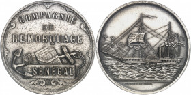 Second Empire / Napoléon III (1852-1870). Jeton de la Compagnie de remorquage du Sénégal ND (c.1985 ?), Paris.
PCGS SP61 (42254729).
Av. COMPAGNIE D...