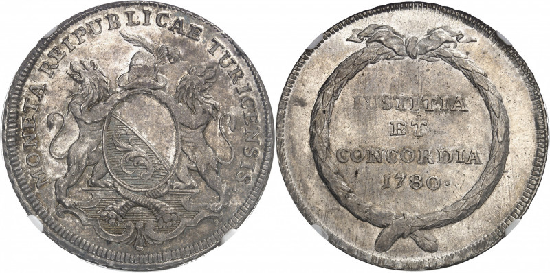 Zurich (canton de). Thaler 1780.
NGC MS 66 (5781461-008).
Av. MONETA REIPUBLIC...