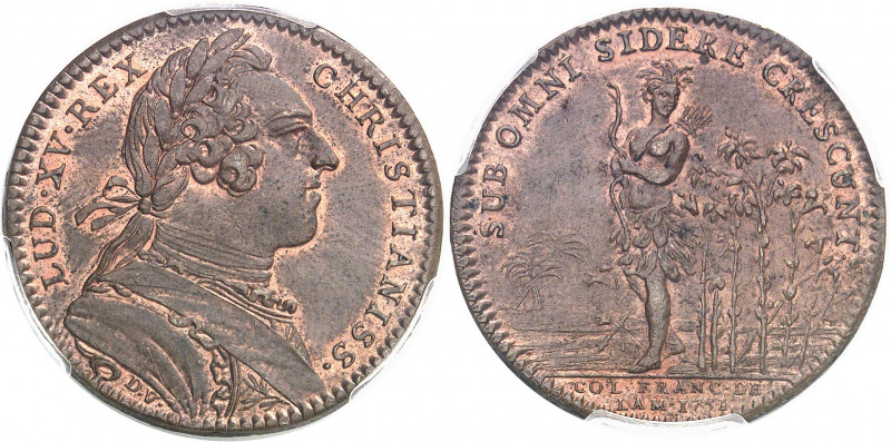 Amérique-Canada (colonies françaises), Louis XV (1715-1774). Jeton “SUB OMNI SID...