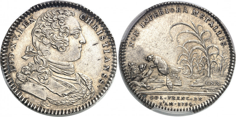 Amérique-Canada (colonies françaises), Louis XV (1715-1774). Jeton “NON INFERIOR...