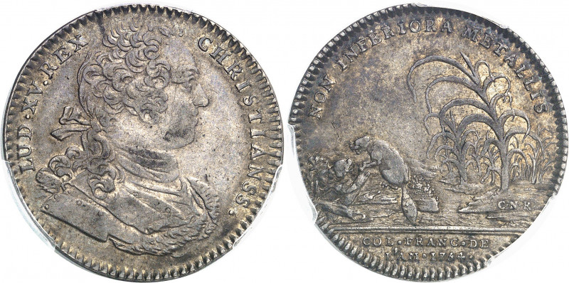 Amérique-Canada (colonies françaises), Louis XV (1715-1774). Jeton “NON INFERIOR...