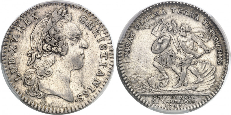 Amérique-Canada (colonies françaises), Louis XV (1715-1774). Jeton “PARAT ULTIMA...