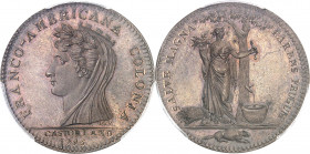 Castorland (1792-1800). Jeton d’un 1/2 dollar, frappe avec coins d’origine 1796 (avant 1830), Paris.
PCGS MS65 (42254645).
Av. FRANCO-AMERICANA COLO...
