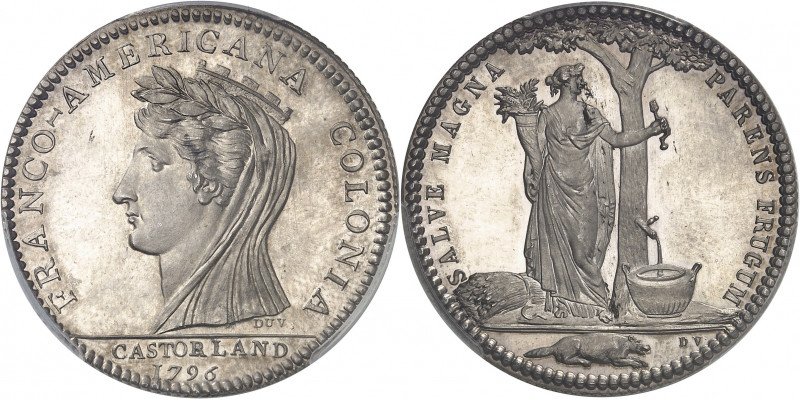 Castorland (1792-1800). Jeton d’un 1/2 dollar, refrappe avec de nouveaux coins 1...