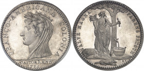 Castorland (1792-1800). Jeton d’un 1/2 dollar, refrappe avec de nouveaux coins 1796 (1845-1860), Paris.
PCGS MS66 (42254647).
Av. FRANCO-AMERICANA C...