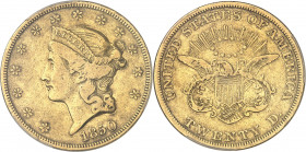République fédérale des États-Unis d’Amérique (1776-à nos jours). 20 dollars Liberty, sans devise 1850, Philadelphie.
PCGS VF20 (41821131).
Av. Dans...
