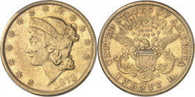 République fédérale des États-Unis d’Amérique (1776-à nos jours). 20 dollars Liberty 1873, CC, Carson City.
PCGS AU50 (41821247).
Av. Dans une bordu...
