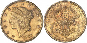 République fédérale des États-Unis d’Amérique (1776-à nos jours). 20 dollars Liberty 1893, CC, Carson City.
PCGS MS61 (42425798).
Av. Dans une bordu...