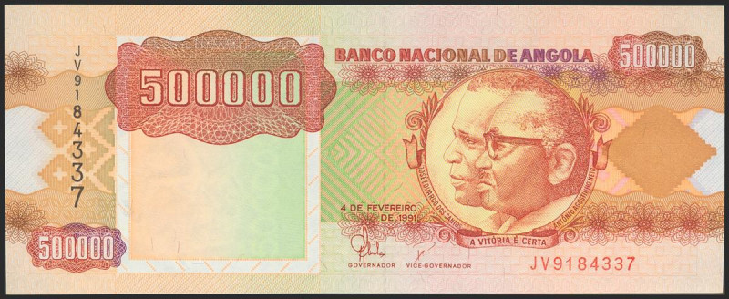 ANGOLA. 500000 Kwanzas. 1991. Banco Nacional de Angola. (Pick: 134). Uncirculate...