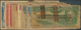 ANGOLA. Set of 9 banknotes of 50 Escudos (3), 100 Escudos (3), 500 Escudos (2) and 1000 Escudos from 1956, 1962, 1970. Banco de Angola. (Pick: 88, 93,...