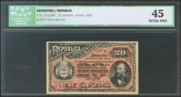 ARGENTINA. 20 Centavos. 1 January 1884. (Pick: 7a). ICG45. Todas las imágenes disponibles en la página web de Ibercoin