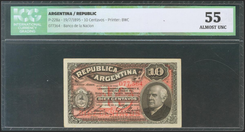 ARGENTINA. 10 Centavos. 1 July 1895. Serie C. (Pick: 228b). ICG55. Todas las imá...