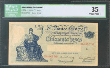 ARGENTINA. 50 Pesos. 1935. Serie D. (Pick: 254). ICG35. Todas las imágenes disponibles en la página web de Ibercoin