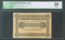 ARGENTINA. 5 Pesos. 1 April 1867. (Pick: s472). ICG20. Todas las imágenes disponibles en la página web de Ibercoin
