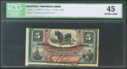 ARGENTINA. 5 Pesos. 1 January 1869. (Pick: s482a). ICG45. Todas las imágenes disponibles en la página web de Ibercoin